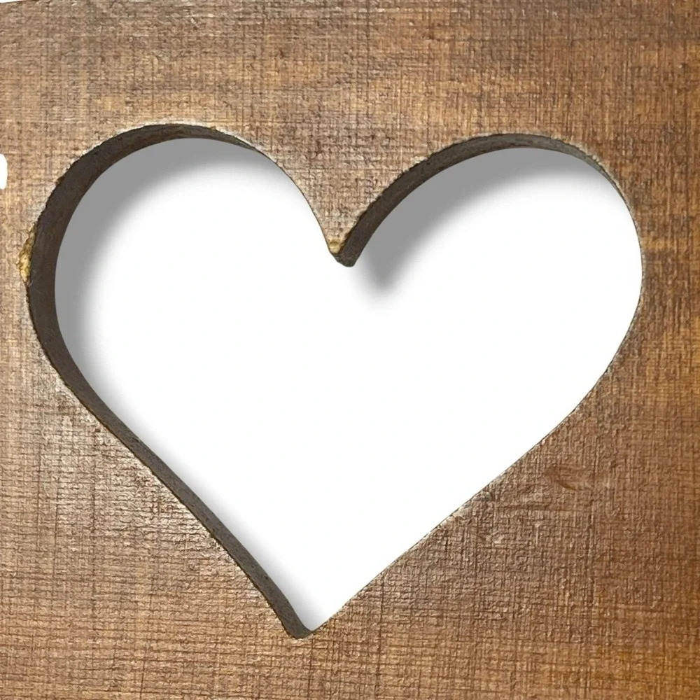 Vintage Solid Wood Heart Cutout Wall Shelf 3 Pegs Handmade Rustic Farm Cottage
